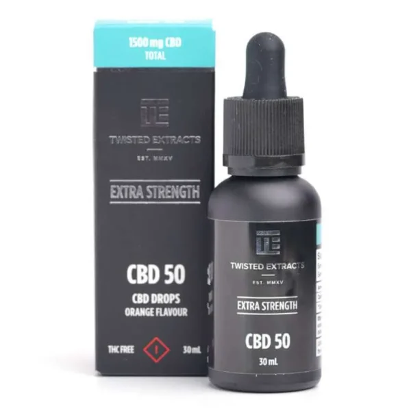 Extraits torsadés 1500mg CBD Gouttes d'Orange